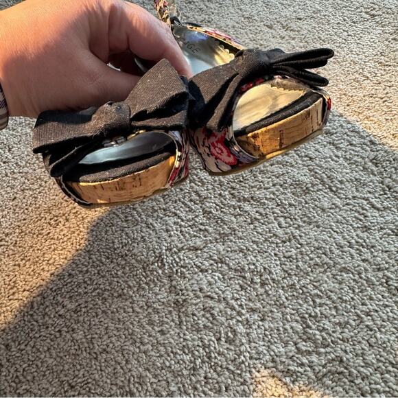 Rampage Floral Peep Toe Heels w/ Bows Women's Size 8.5 Flowers Open Toe - Picture 4 of 9